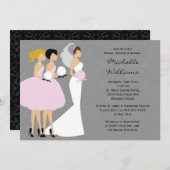 Bride en Bridesmaids - Uitnodiging (Voorkant / Achterkant)