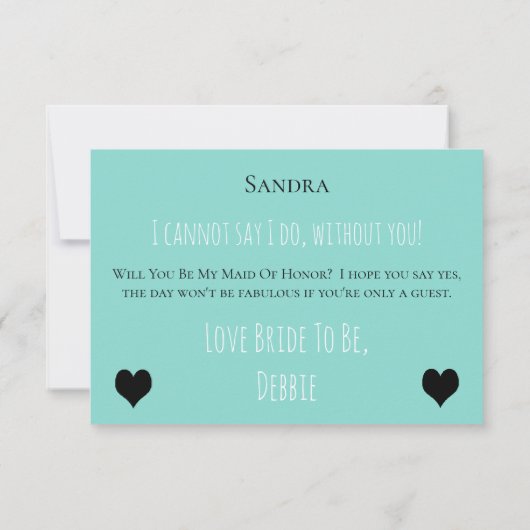 BRIDE en Bridesmaids zijn mijn Maid Honor Shower P Kaart (Achterkant)