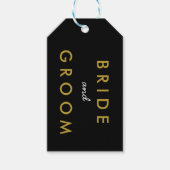 Bride en bruidebruiddag Gift Label Black Gold Cadeaulabel (Voorkant)
