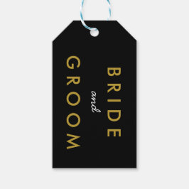 Bride en bruidebruiddag Gift Label Black Gold Cadeaulabel