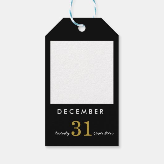 Bride en bruidebruiddag Gift Label Black Gold Cadeaulabel (Achterkant)