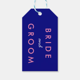 Bride en bruidebruiddag Gift Label marineroze Cadeaulabel