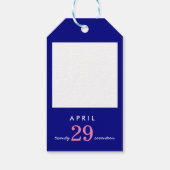 Bride en bruidebruiddag Gift Label marineroze Cadeaulabel (Achterkant)