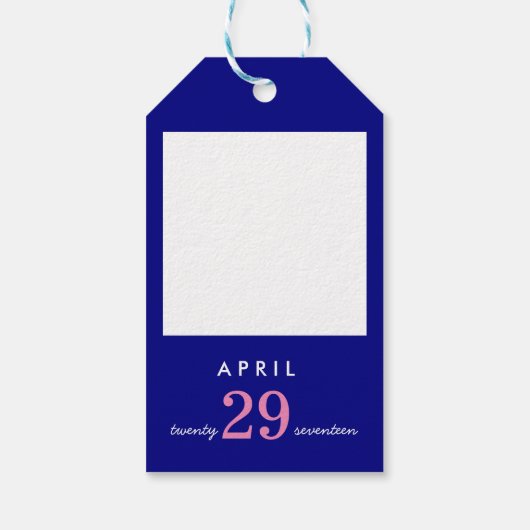 Bride en bruidebruiddag Gift Label marineroze Cadeaulabel (Achterkant)