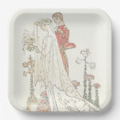  bride en bruidebruine bruiloft papieren bordje (Voorkant)