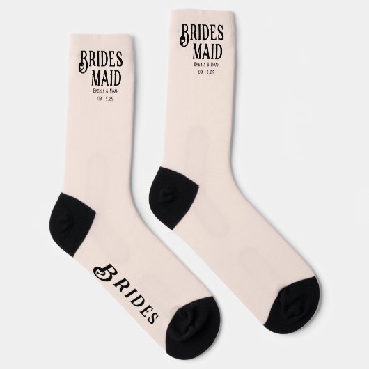 Bride en bruidegom met huwelijksdatum Bridesmaid Sokken (Rechts)
