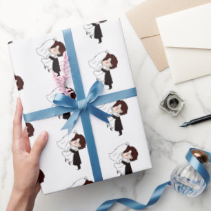 Bride en bruin cadeaupapier