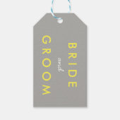 Bride- en bruinbruidingsdatum Gift Label Geel grij Cadeaulabel (Voorkant)