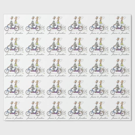 Bride- en bruinbruiloft cadeaupapier (Vlak)