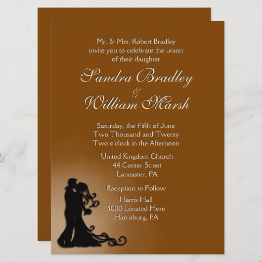 Bride en bruinchocolade kaart (Voorkant / Achterkant)