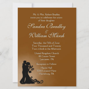 Bride en bruinchocolade kaart