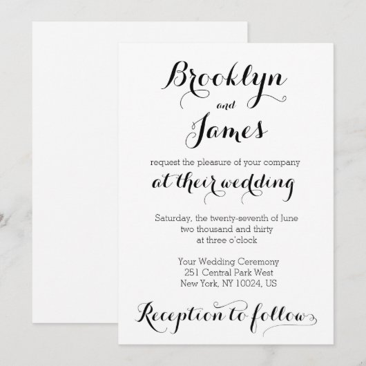 Bride en bruine bruine bruiloft kaart (Voorkant / Achterkant)