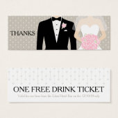 Bride- en bruinkoolbonenkaart voor gratis drink mini visitekaartjes (Voorkant /achterkant)