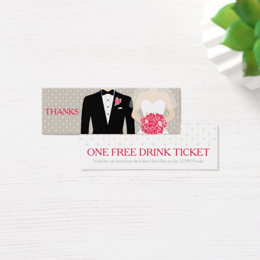 Bride- en bruinkoolbonenkaart voor gratis drink mini visitekaartjes (Bureau)