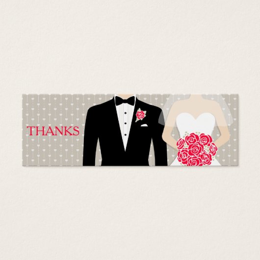 Bride- en bruinkoolbonenkaart voor gratis drink mini visitekaartjes (Voorkant)