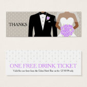 Bride- en bruinkoolbonenkaart voor gratis drink mini visitekaartjes (Voorkant /achterkant)