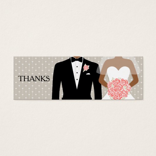 Bride- en bruinkoolbonenkaart voor gratis drink mini visitekaartjes (Voorkant)