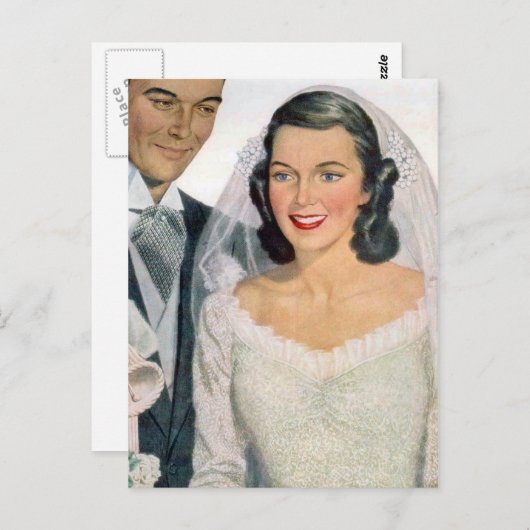 bride en bruom briefkaart (Voorkant / Achterkant)