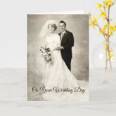  bride en bruom kaart (Gele Bloem)