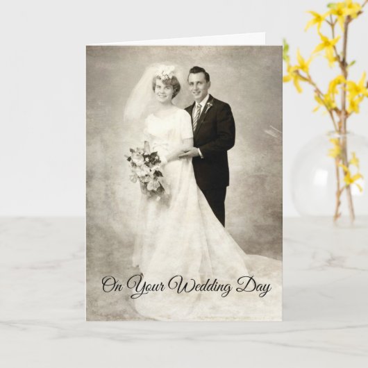 bride en bruom kaart (Gele Bloem)