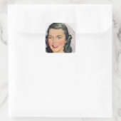bride en bruom vierkante sticker (Tas)