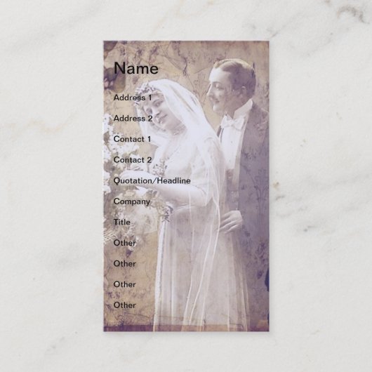 bride en bruom visitekaartje (Voorkant)