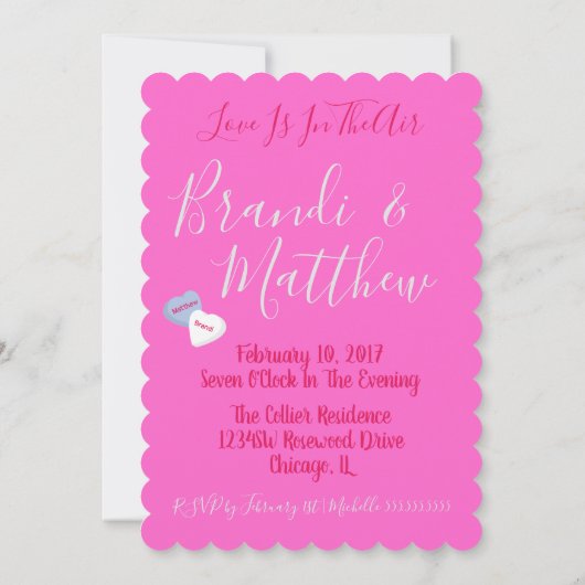 BRIDE EN CO Snoep — Hearts Engagement Party Shower Kaart (Achterkant)