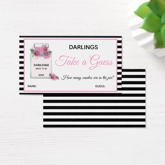 Bride en Familie Parisian Theme Shower Game Kaarte Visitekaartje (Bureau)