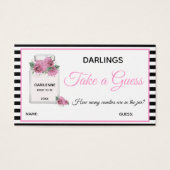 Bride en Familie Parisian Theme Shower Game Kaarte Visitekaartje (Voorkant)