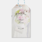 Bride en Flower Bouquet Editable Wedding Cadeaulabel (Voorkant)