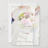 Bride en Flower Bouquet Wedding Save The Date (Voorkant)