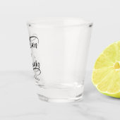 Bride- en gromhandgeschreven waskalligrafie shot glas (Rechts)