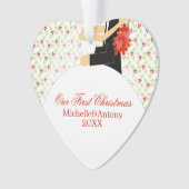 Bride en Groom aangepaste kerst Ornament (voorkant)