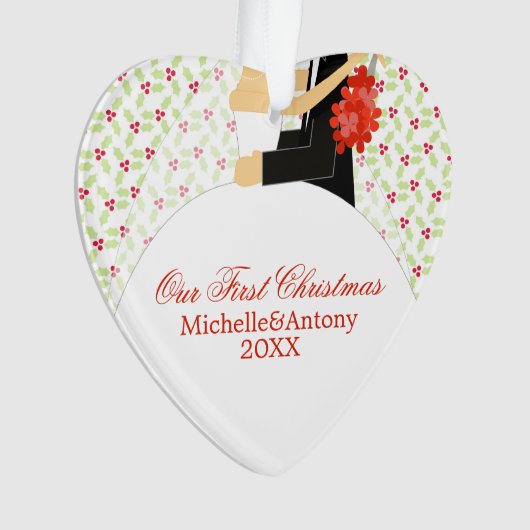Bride en Groom aangepaste kerst Ornament (voorkant)
