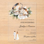 Bride en groom acryl uitnodigingen (Voorkant)