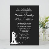 Bride en Groom Black en White Kaart (Staand voorkant)