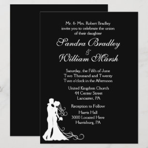 Bride en Groom Black en White Kaart