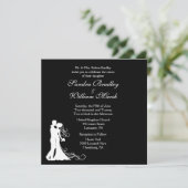 Bride en Groom Black en White Kaart (Staand voorkant)