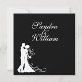 Bride en Groom Black en White Kaart (Achterkant)