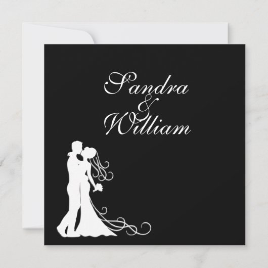 Bride en Groom Black en White Kaart (Achterkant)