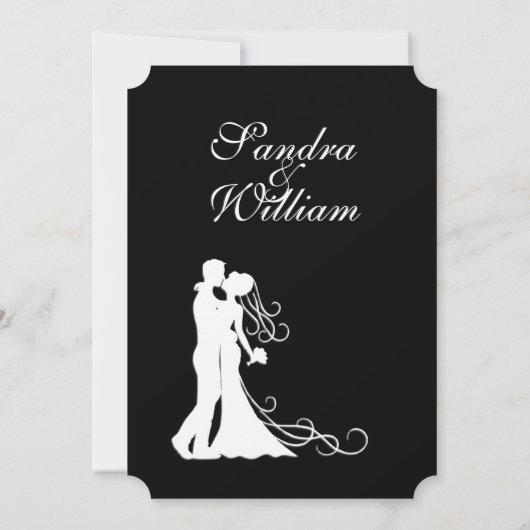 Bride en Groom Black en White Kaart (Achterkant)