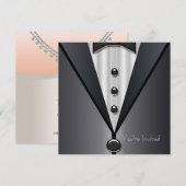 Bride en Groom Black Stropdas Party Kaart (Voorkant / Achterkant)