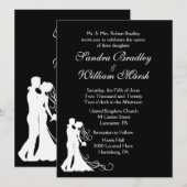 Bride en Groom Black White Wedding Kaart (Voorkant / Achterkant)