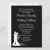 Bride en Groom Black White Wedding Kaart (Voorkant)