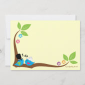 Bride en groom blauwe vogels van geluk kaart (Achterkant)