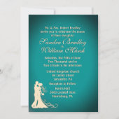 Bride en Groom Blauwgroen en Cream Kaart (Voorkant)