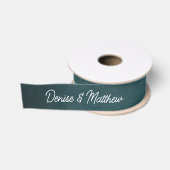 Bride en Groom Blauwgroen Grosgrain Lint (Spoel)