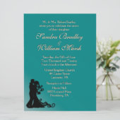 Bride en Groom Blauwgroen Kaart (Staand voorkant)