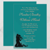 Bride en Groom Blauwgroen Kaart (Voorkant / Achterkant)