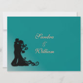 Bride en Groom Blauwgroen Kaart (Achterkant)